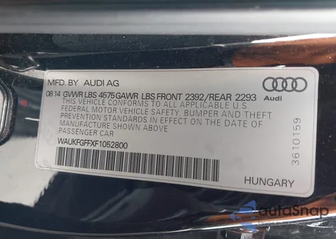 2015 Audi A3 2.0T Premium from USA, damaged, VIN WAUKFGFFXF1052800